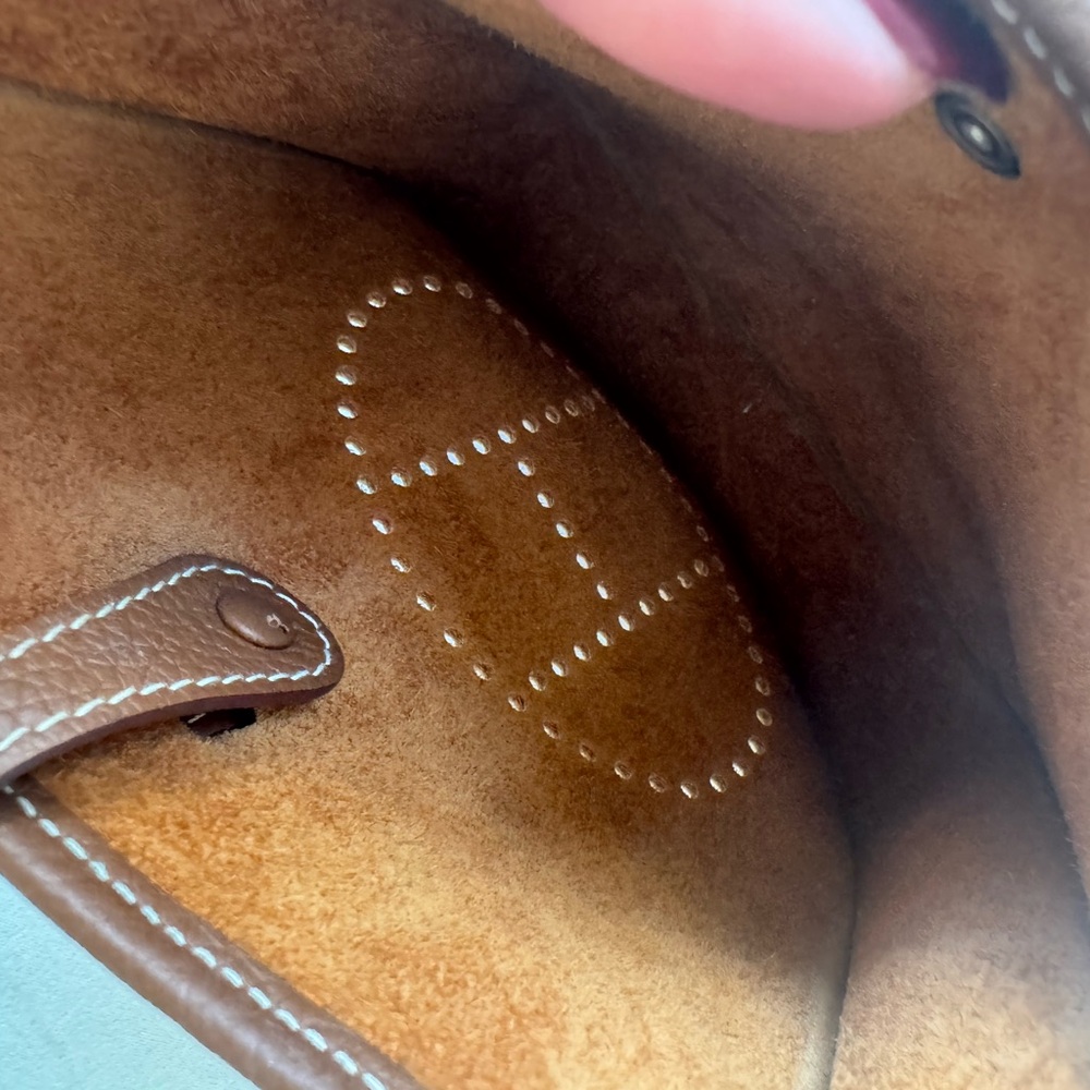 Hermes Mini evelyn bag in gold 2023 - Picture 6 of 8
